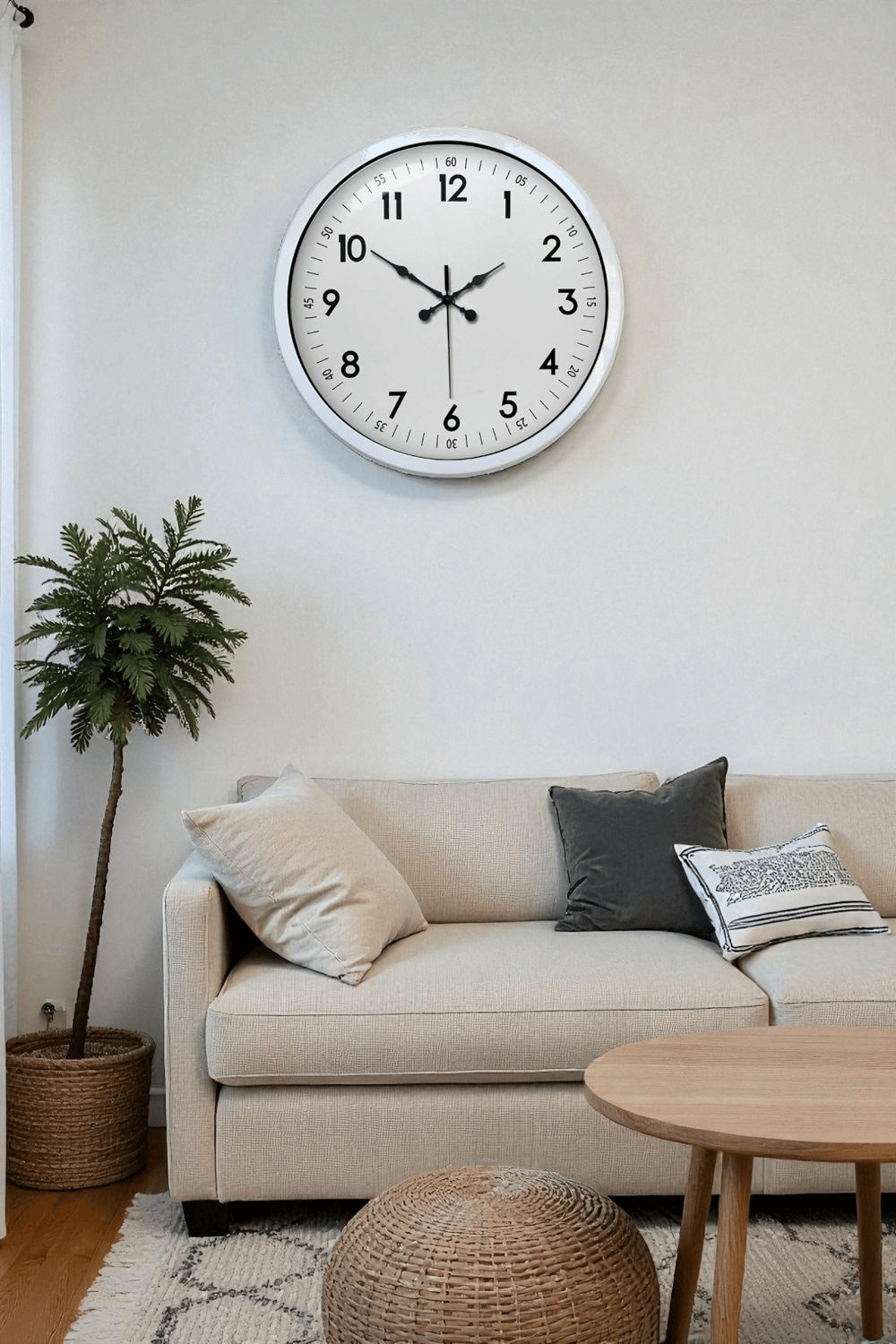 40 cm Beyaz Metal Standart Duvar Saati