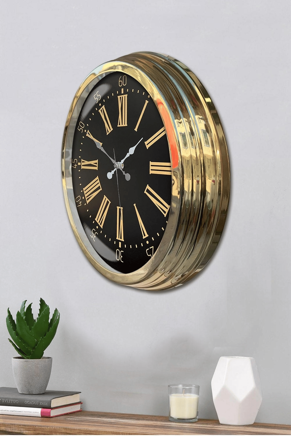 40 cm Metal Gold Roma Rakamlı Duvar Saati