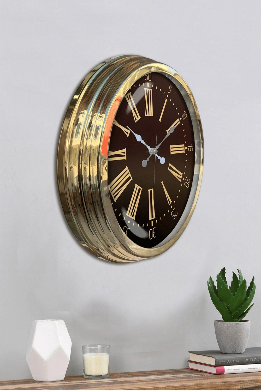 40 cm Metal Gold Roma Rakamlı Duvar Saati