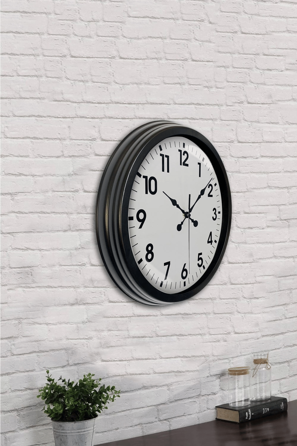 40 cm Siyah Metal Standart Duvar Saati