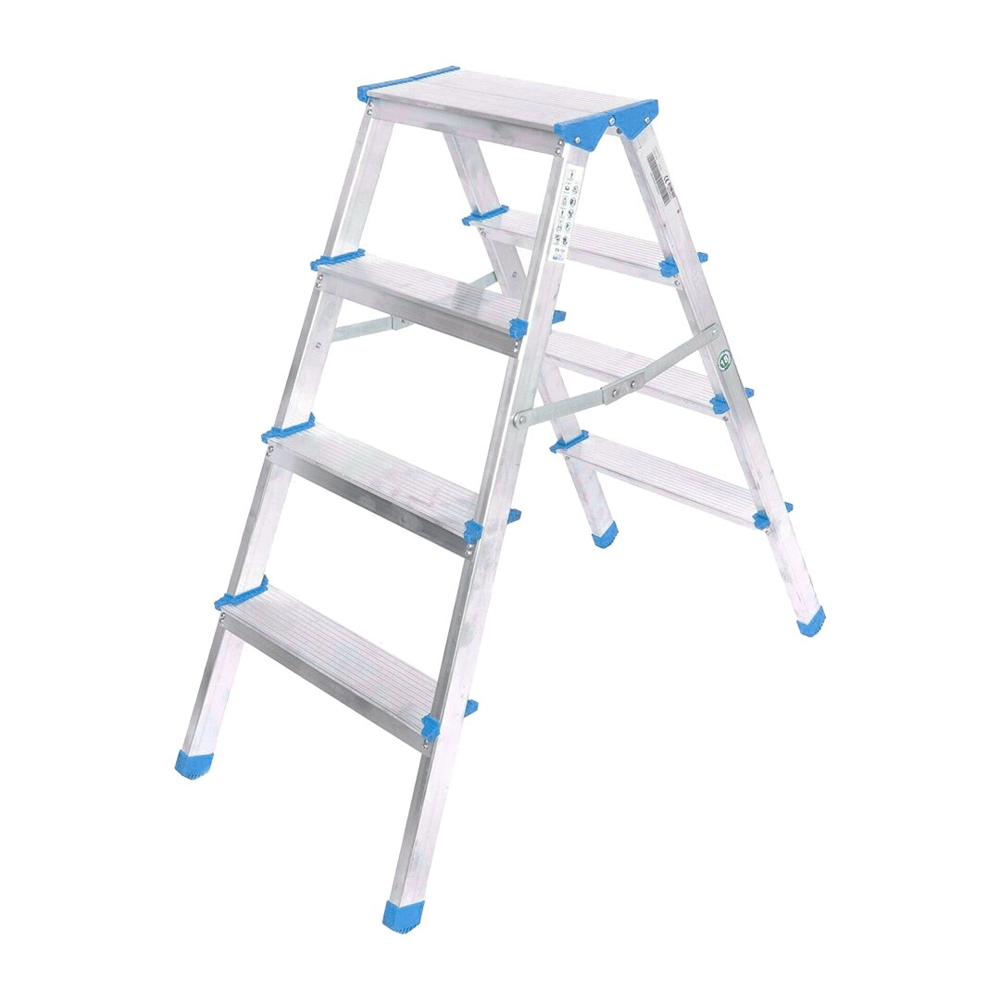4+4 Çift Basamaklı Alüminyum Metal Merdiven Yükseklik = 92cm Baş Genişlik = 8cm Bx40