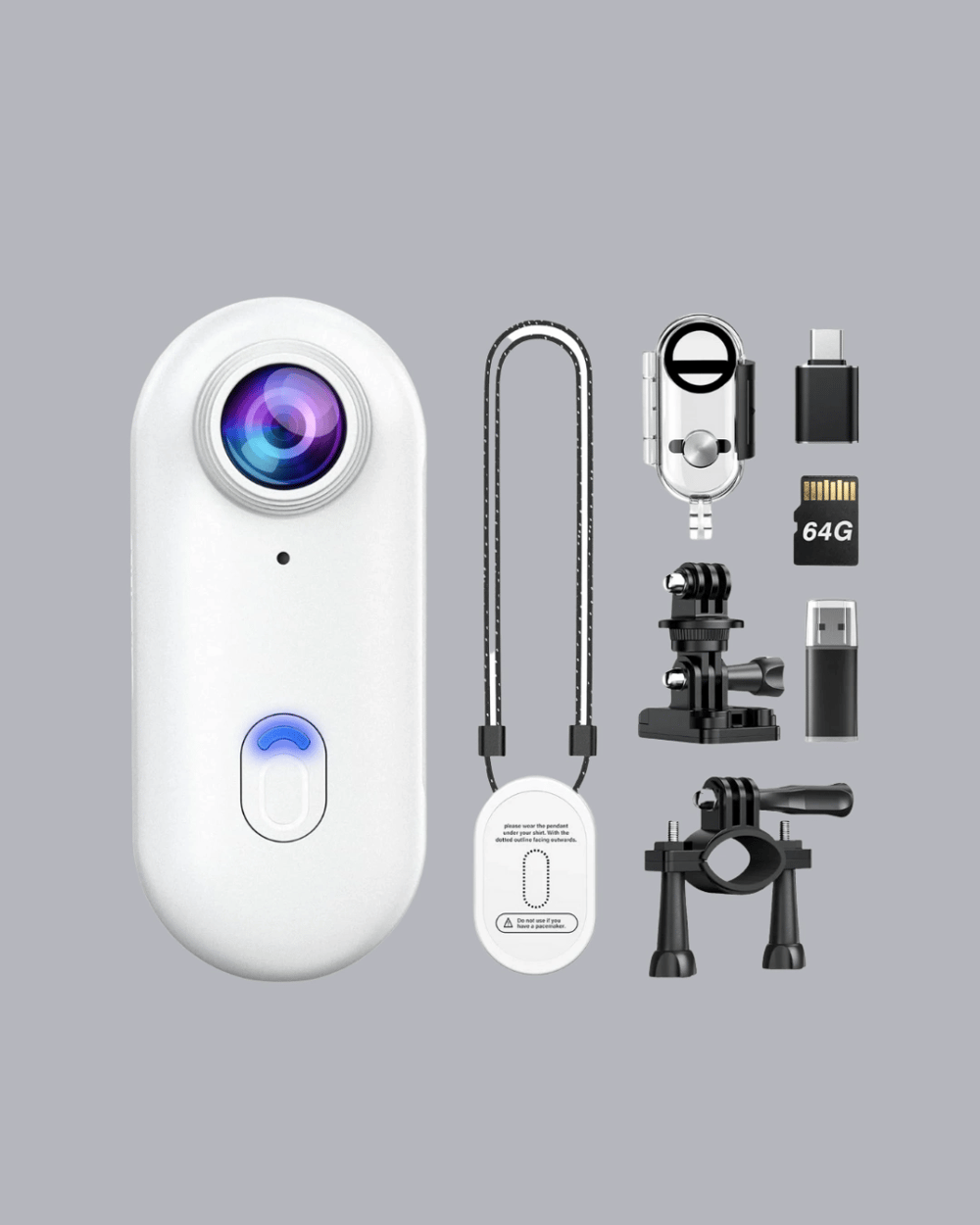 4K Full HD Spor Kamerası 360° Klips ve WiFi Özellikli