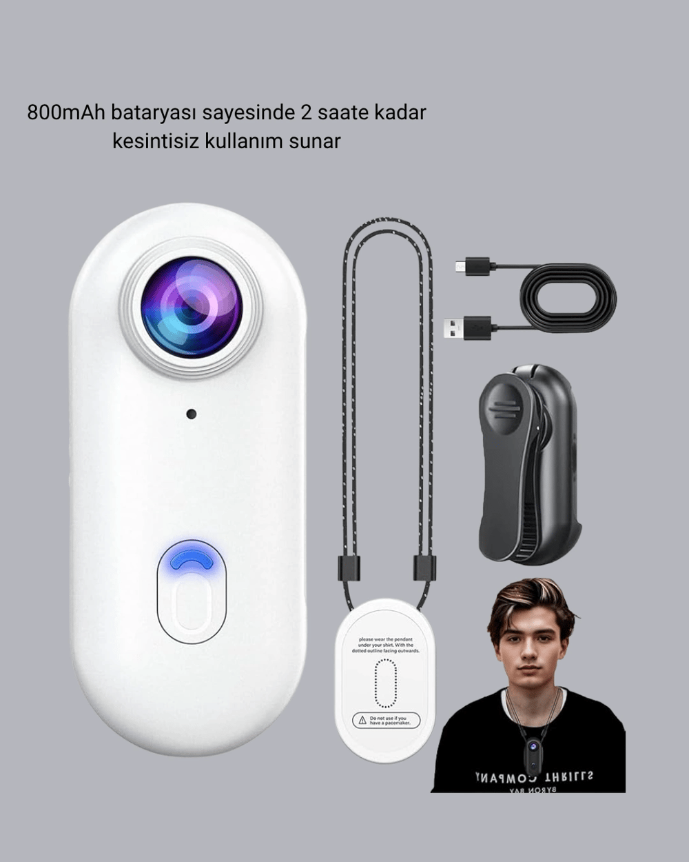 4K Full HD Spor Kamerası 360° Klips ve WiFi Özellikli