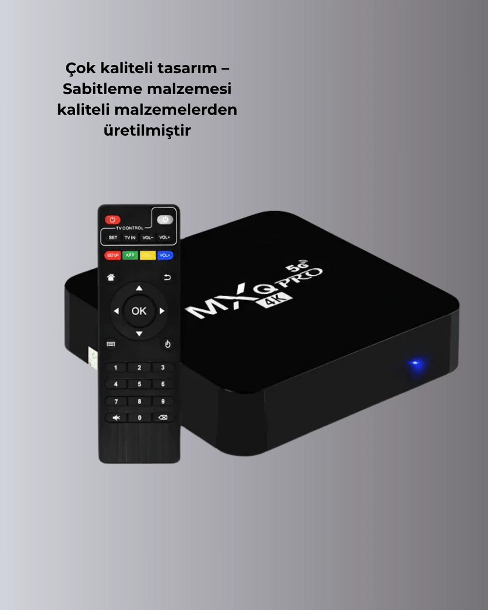 4K Ultra HD TV Box – 2GB RAM, 16GB Hafıza, Android Akıllı Medya Oynatıcı