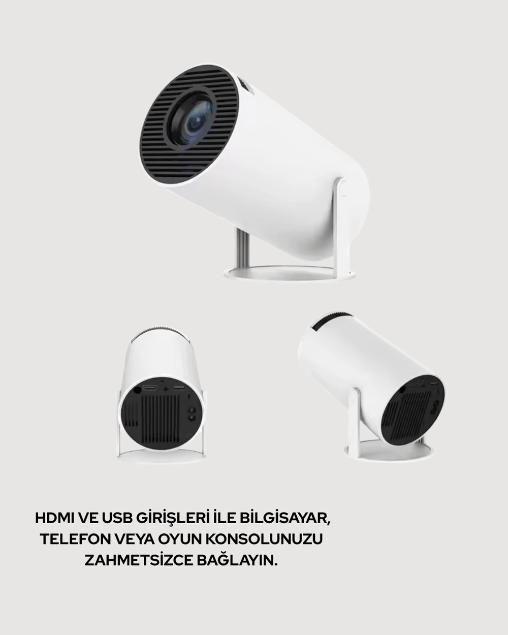 4K Uyumlu 130 İnç Full HD Projeksiyon Cihazı ve Kablosuz Aktarım Özelliği