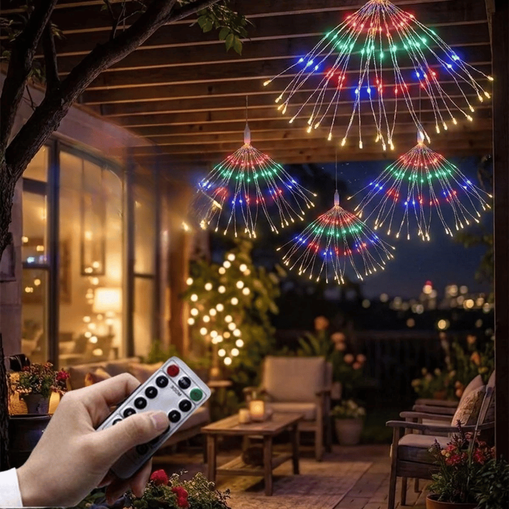 4’lü Açılır Led Işık Seti – 8 Farklı Işık Modlu, Kumandalı, Usb Kablolu Renkli Dekoratif Fiber Led Lamba Bx40