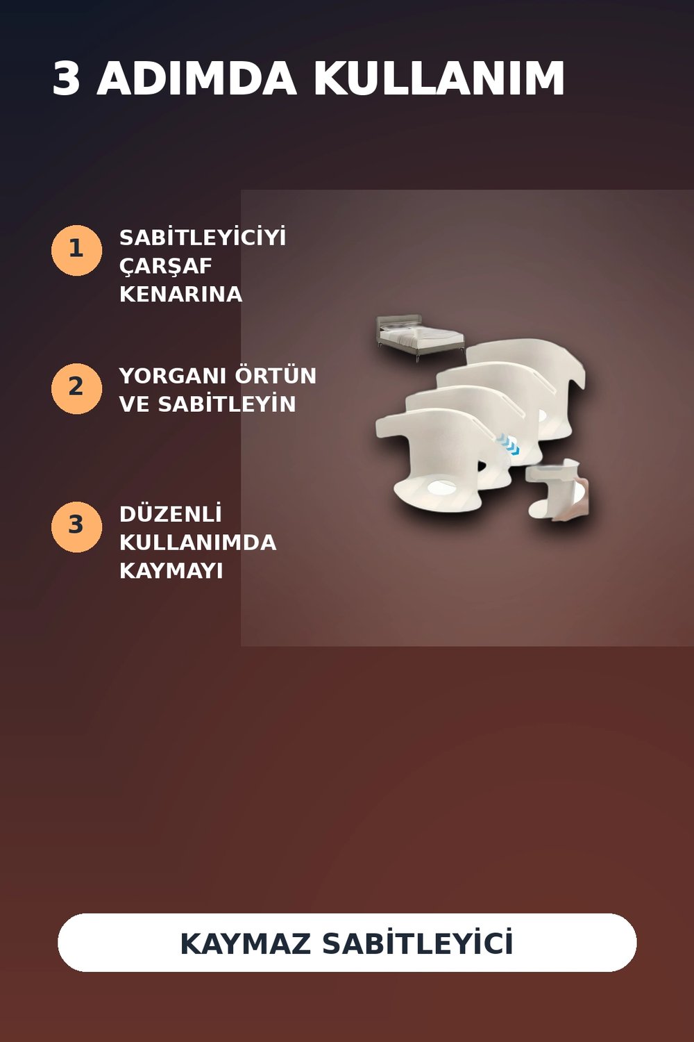 4lü Şeffaf Kaymaz Çarşaf ve Yorgan Sabitleyici - Dişli Tutucu ile Pratik Çözüm