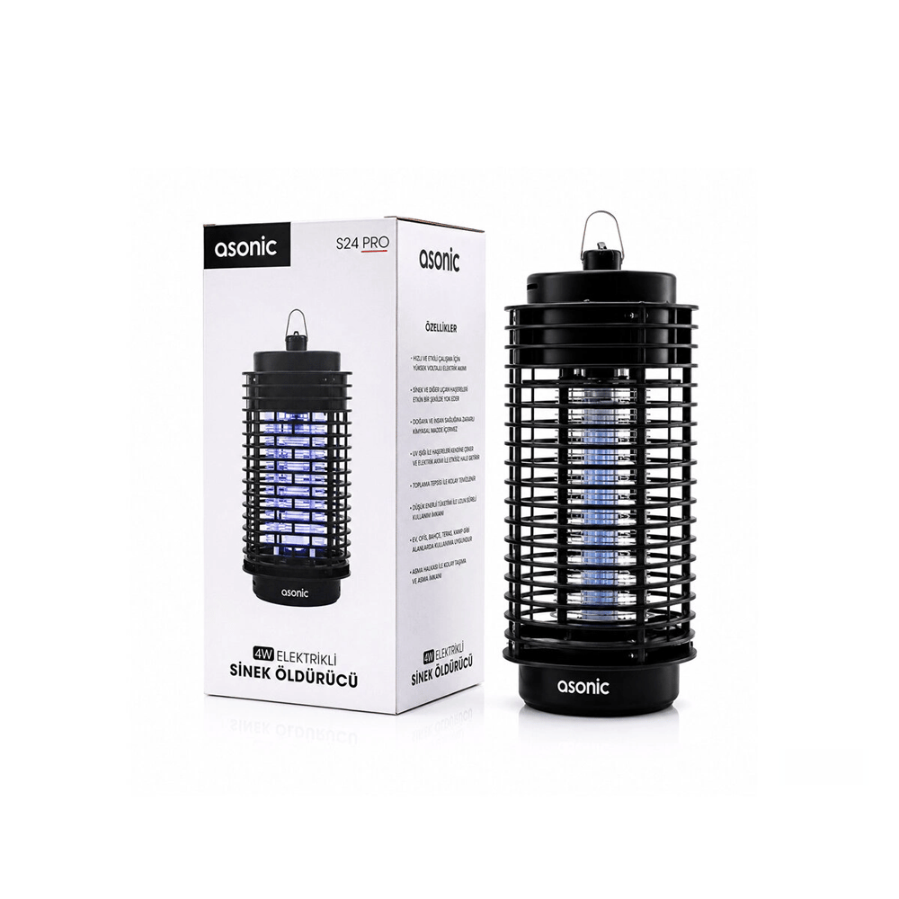4w - Siyah Kokusuz Taşınabilir Led Mavi Işıklı Sinek Öldürücü S24 Pro Bx40