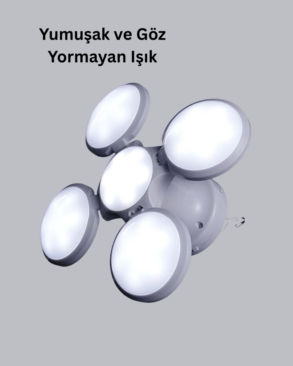 5 Kanatlı Solar Kamp Lambası – USB Şarjlı, Taşınabilir, IP65 Su Geçirmez Bahçe Lambası