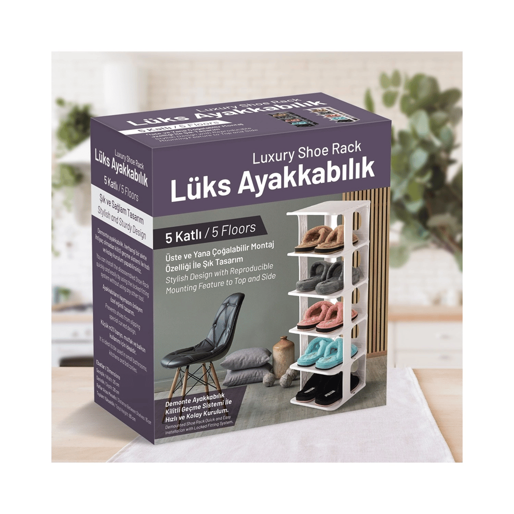 5 Katlı Pratik Ayakkabılık - Ayakkabı Rafı Bx40