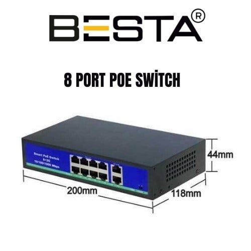 5 MP 1440P 8 DIŞ MEKAN KAMERALI IP POE Güvenlik Seti