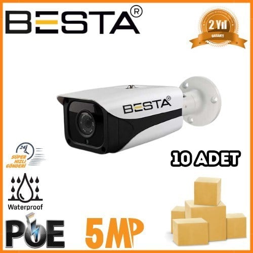 5 MP 4 BIG LED IP POE Bullet Güvenlik Kamerası 10 Adet Koli