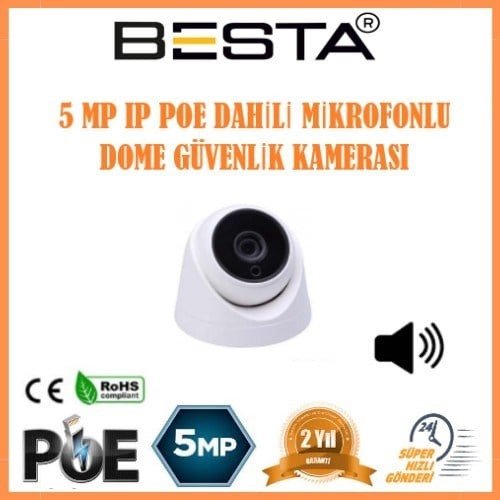 5 MP 4 İÇ MEKAN 4 DIŞ MEKAN KAMERALI IP POE GÜVENLİK SETİ