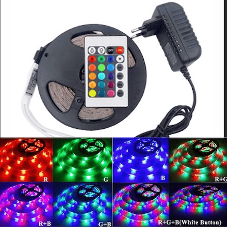 5 Metre Rgb Şerit Led Seti-iç ve Dış Mekan Silikonlu-tak Çalıştır