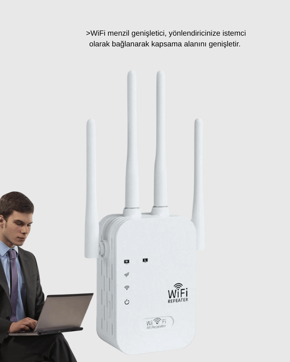 50 Cihaz Destekli 300Mbps Kablosuz Sinyal Güçlendirici RJ45 Kablolu Kullanım