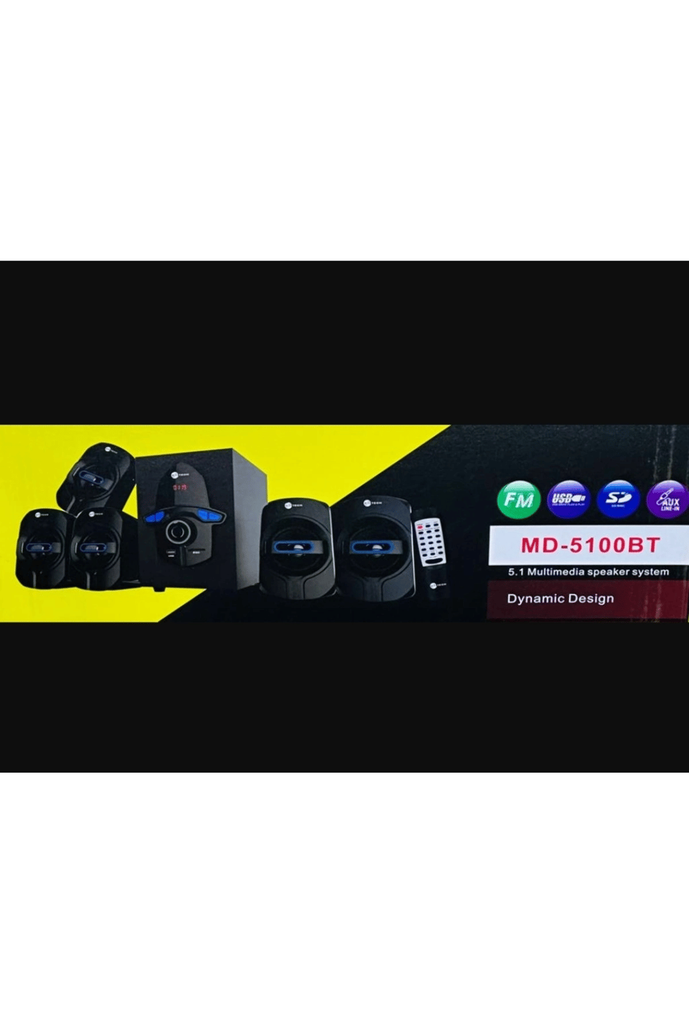 5+1 bluetoothlu kumandalı multimedia ses sistemi hoparlör siyah çoklu bağlantı 2 yıl garantili