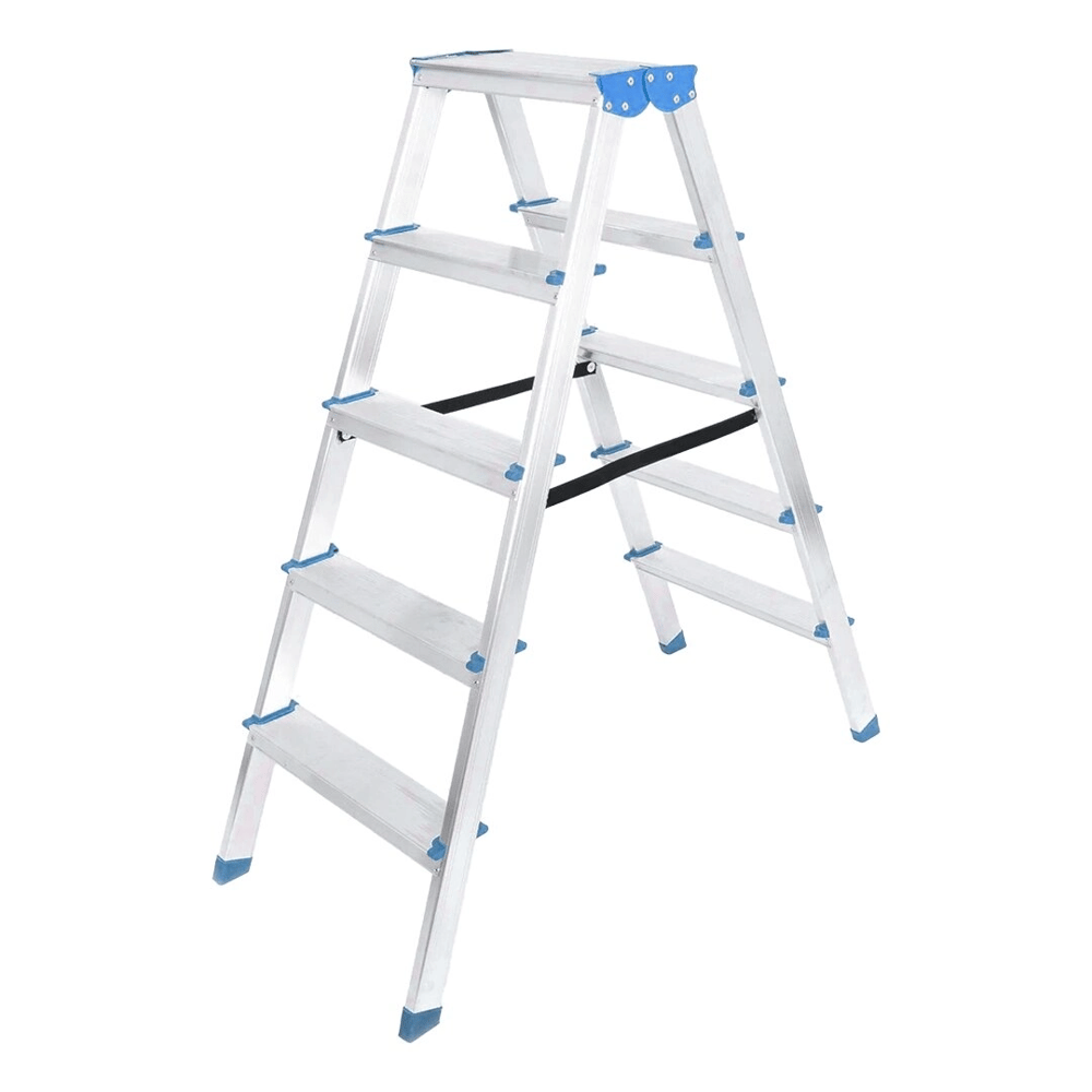 5+5 Çift Basamaklı Alüminyum Metal Merdiven Yükseklik = 115cm Baş Genişlik = 8cm Bx40