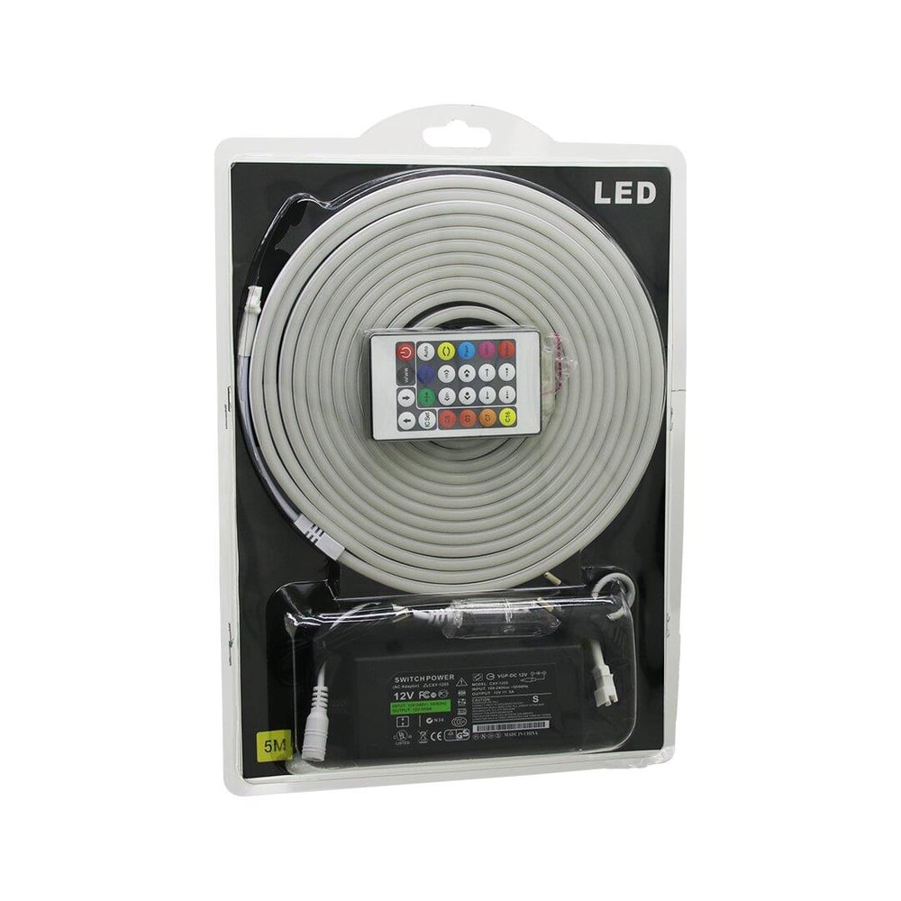 5MT KUMANDALI - ADAPTÖRLÜ NEON ŞERİT LED 12V (3936)