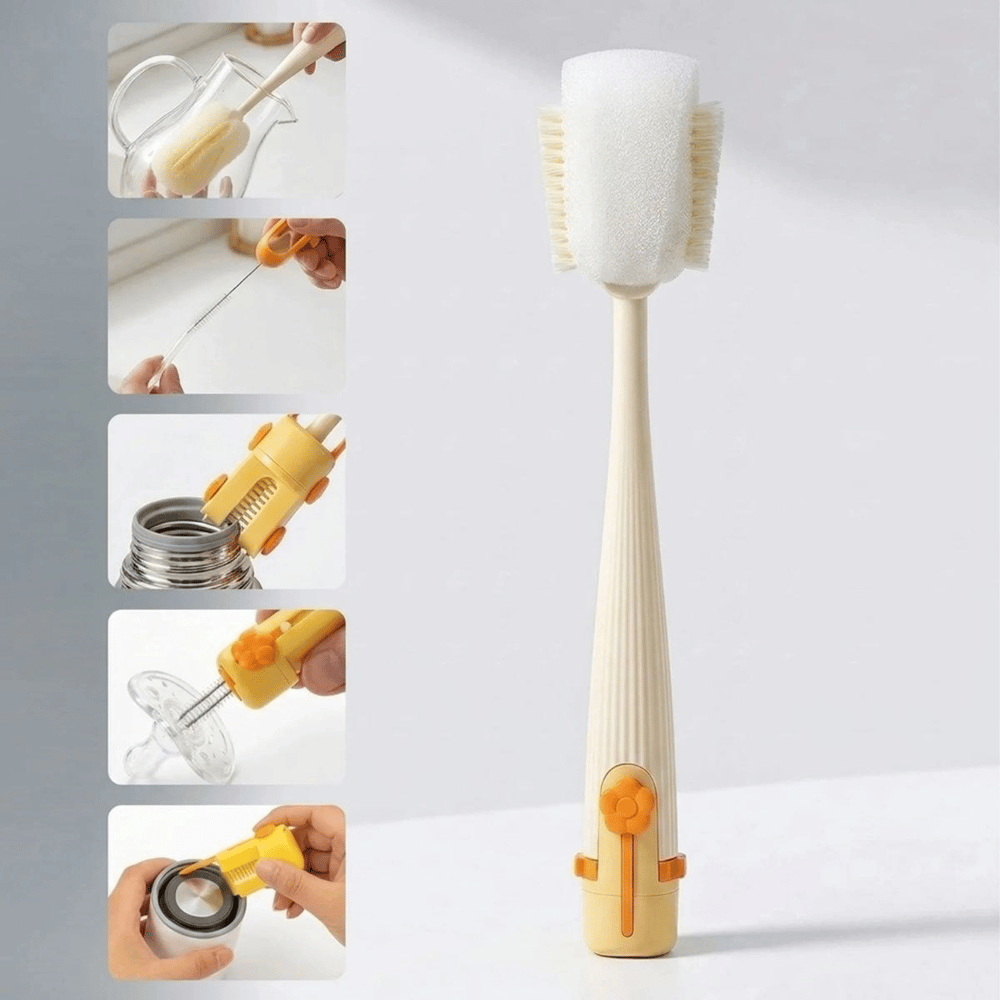 5’i 1 Arada Çok Amaçlı Şişe Temizleme Fırçası – Sürahi, Kavanoz, Pipet, Kapak, Emzik Ve Biberon Temizlik Seti Bx40