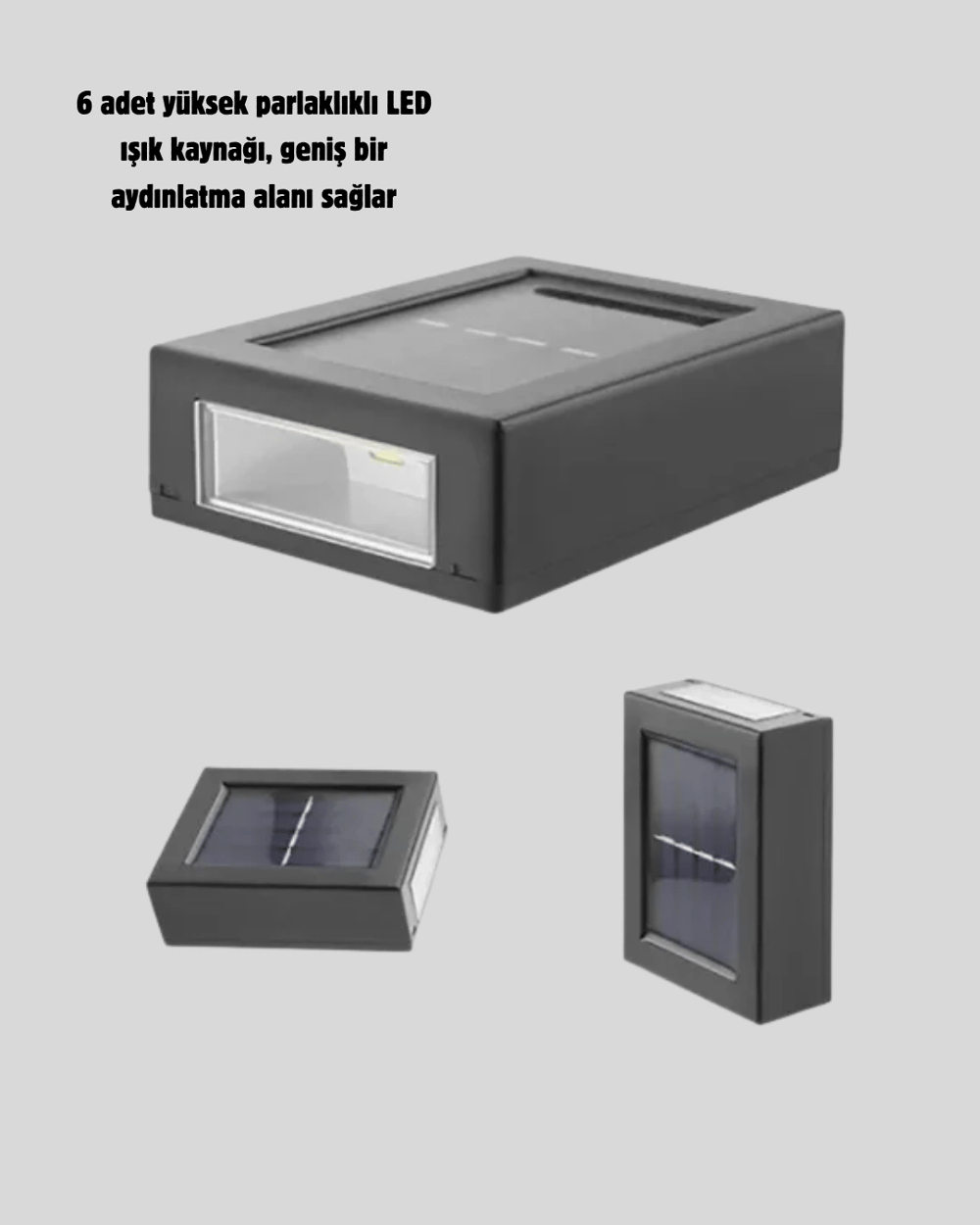 6 LED Güneş Enerjili Sensörlü Lamba – Akıllı Işık Sensörlü, Enerji Tasarruflu Bahçe Aydınlatma