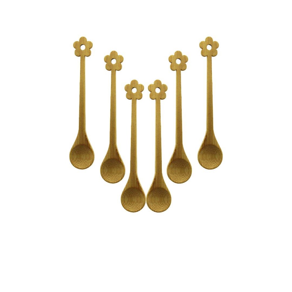 6 PCS   MİNİ   BAMBU AHŞAP KAŞIK   14.5CM (3936)