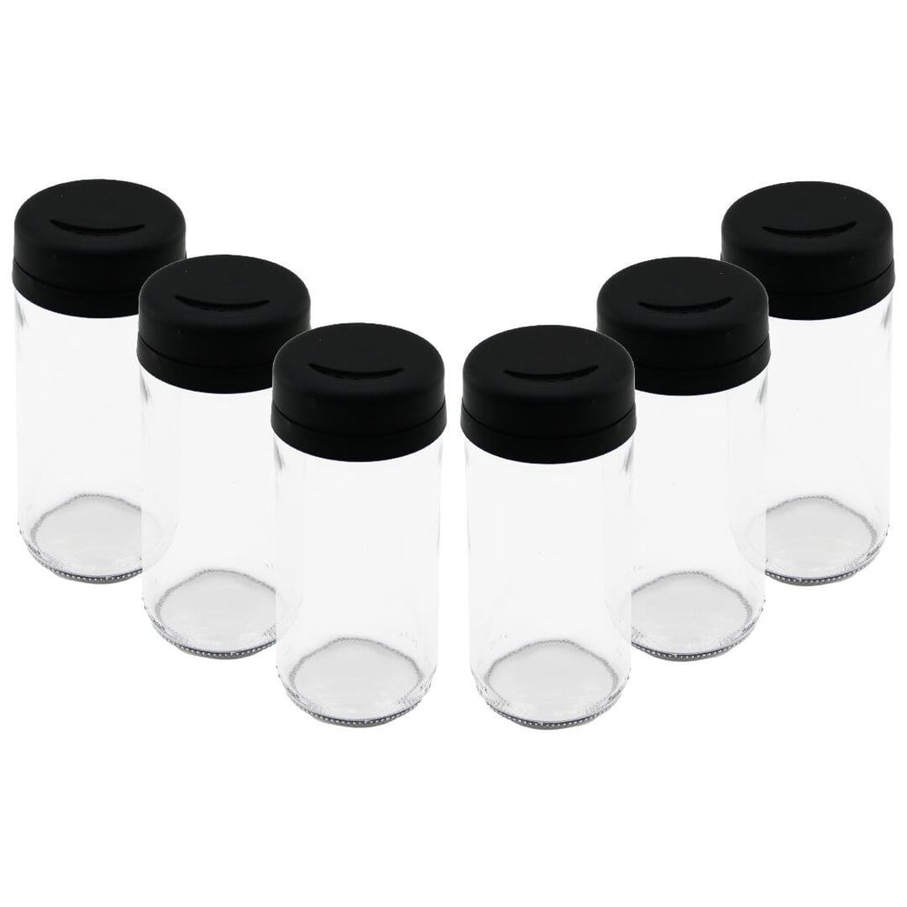 6 PCS CAM - 225ML BAHARATLIK - TUZLUK PLASTİK KAPAK (3936)