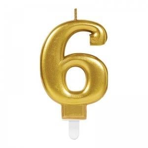 6 Rakam Mum Gold Renk (3936)