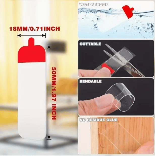 60 Parça Kolay Açılır Güçlü Çift Taraflı Bant 18mm*50mm Bx40