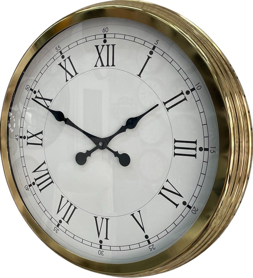 60 cm Gold Metal Dekoratif Roma Rakamlı Duvar Saati