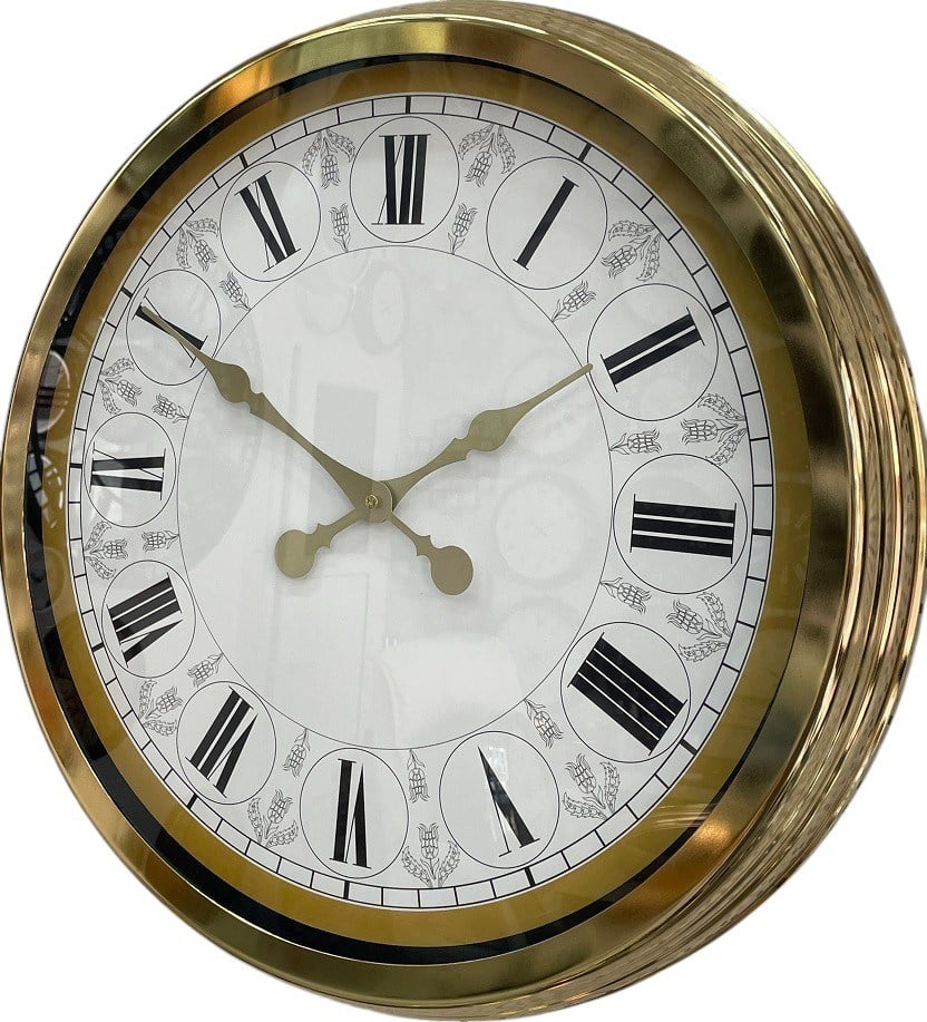 60 cm Gold Metal Roma Rakamlı Duvar Saati