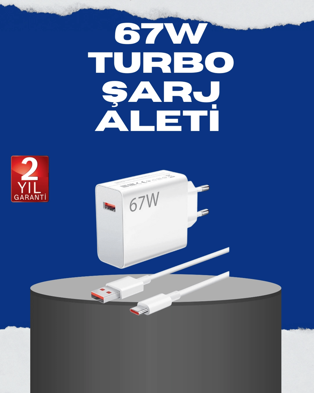 67 Watt Turbo Charge Başlık Vivo Y20 Y35 Y55 Uyumlu