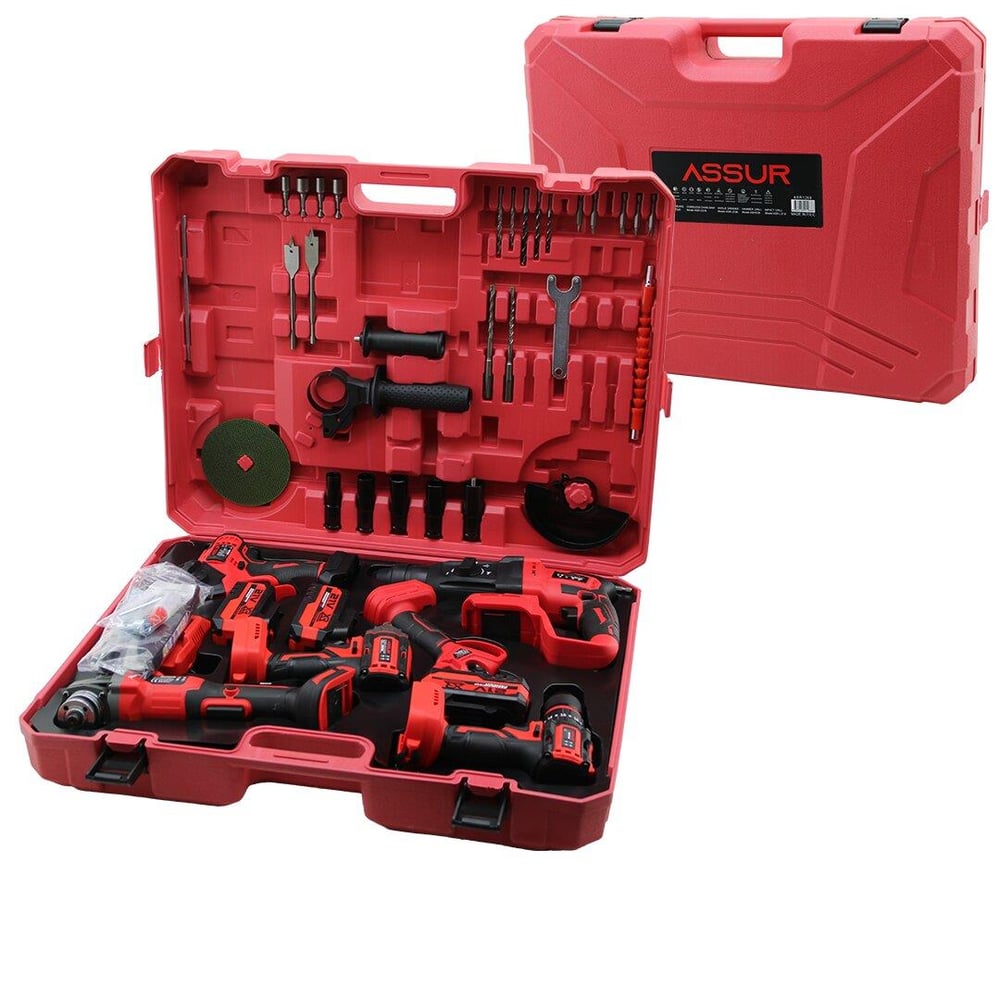6PCS USTA ELEKTRİKLİ ALET SETİ ŞARJLI=21V SPRAL TAŞLAMA - HİLTİ - BAĞ MAKAS - SOMUN SÖKME - DARBELİ VİDALAMA - BUDAMA TESTERE PLASTİK ÇANTALI ASR-1268 (3936)