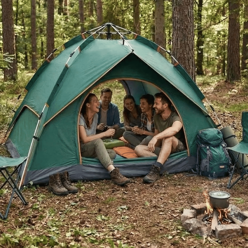 6 kişilik Otomatik Kamp Çadırı – Çift Katmanlı, Suya Dayanıklı, Hızlı Kurulum Outdoor Aile Ve Doğa Çadırı 200x250x150 Cm Bx40