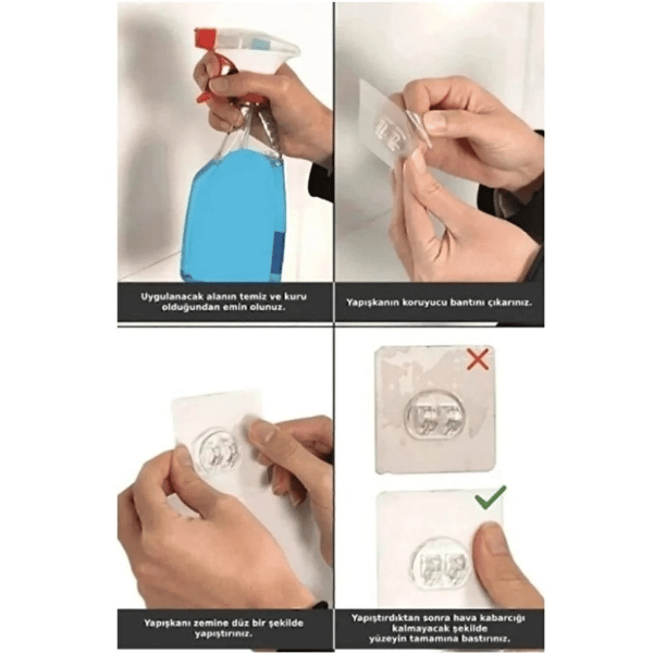 6lı Yapışkanlı Kapı Arkası Askı