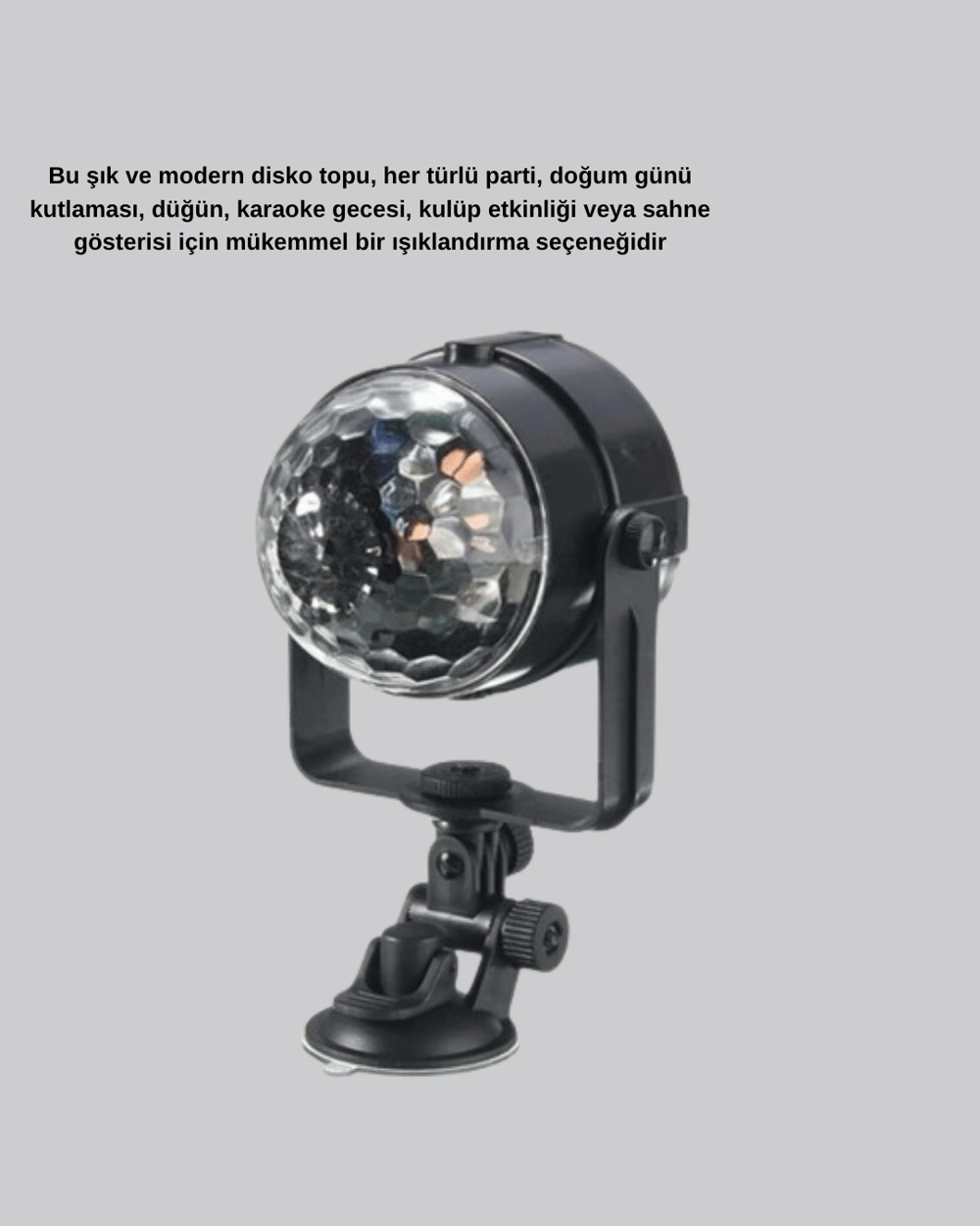 7 Renk Modlu Müzik Sensörlü Disko Topu – LED Işıklı Parti Aydınlatması