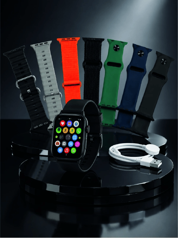 7li Kordon Setli Akıllı Saat Bluetooth Görüşme Bildirim Destekli Çok Fonksiyonlu Smart Watch