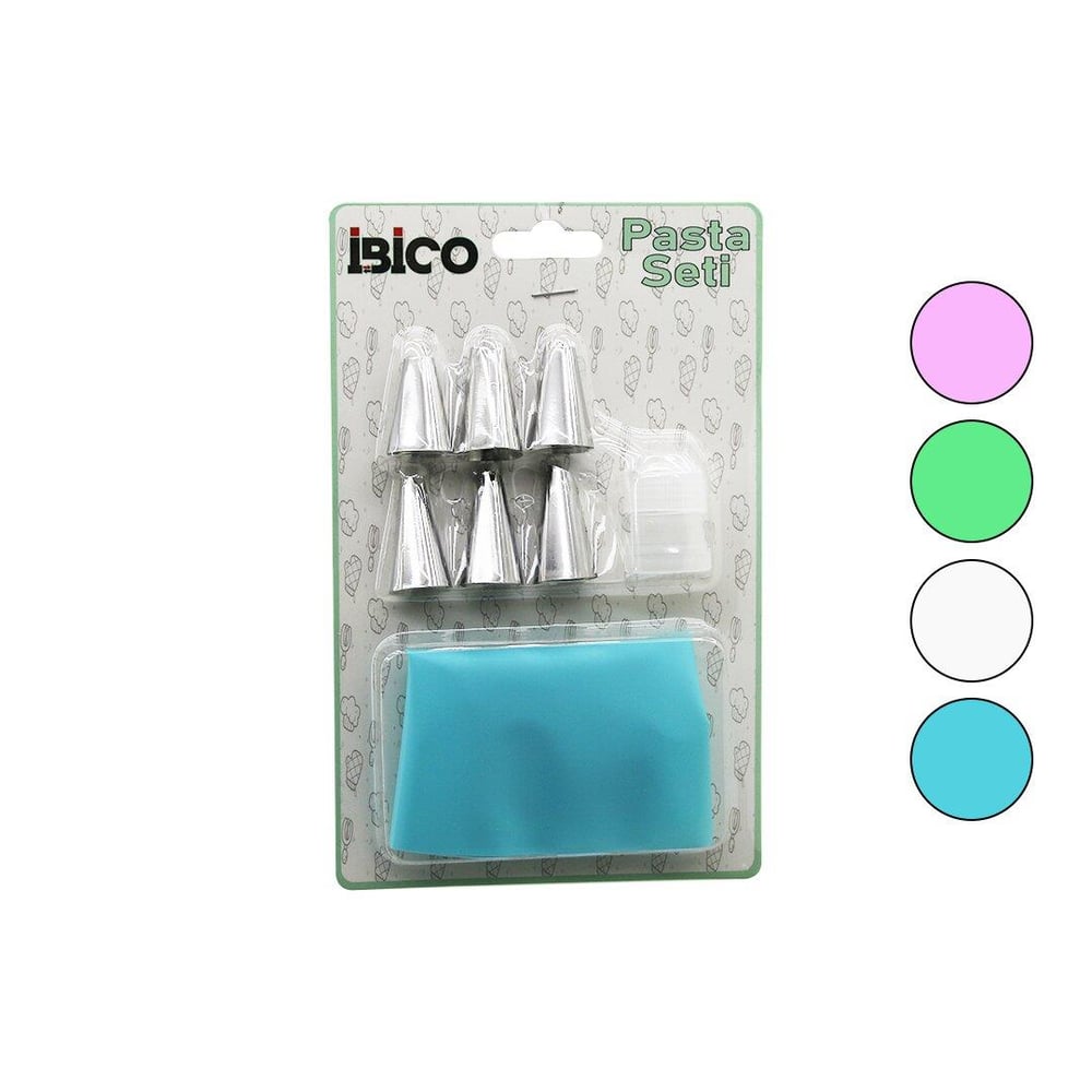 8PCS  PASTA SÜSLEME SETİ  1AD-KREMA TORBASI - 6AD-METAL + 1AD-PLASTİK UÇ (3936)