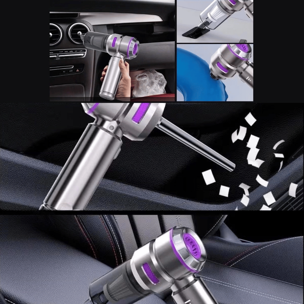 9 Farklı Uçlu Kablosuz Şarjlı Araç İçi Süpürge – Wireless Destekli, Güçlü Emiş, Taşınabilir Pratik Araç Temizleyici Bx40