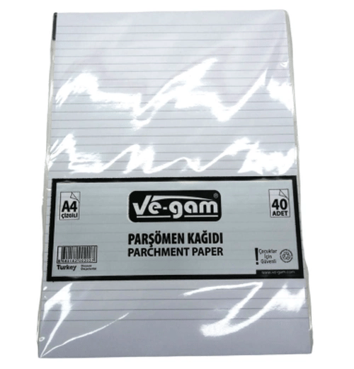 A4 40 Parça  Çizgili Parşömen Kağıdı Bx40