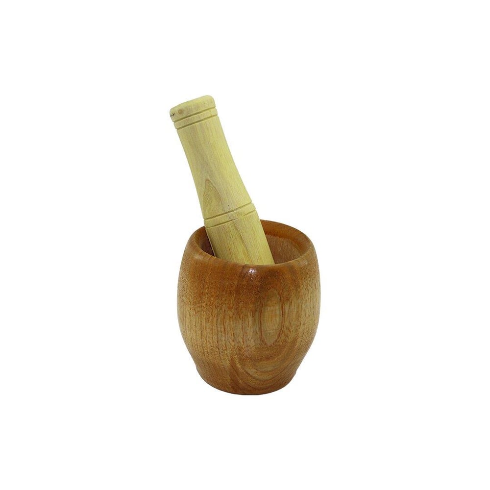AHŞAP BAMBU HAVAN SARIMSAK DÖVECEK Ç: 7CM--D: 5.8CM--Y: 8.5CM  FİLELİ AMBALAJ (3936)