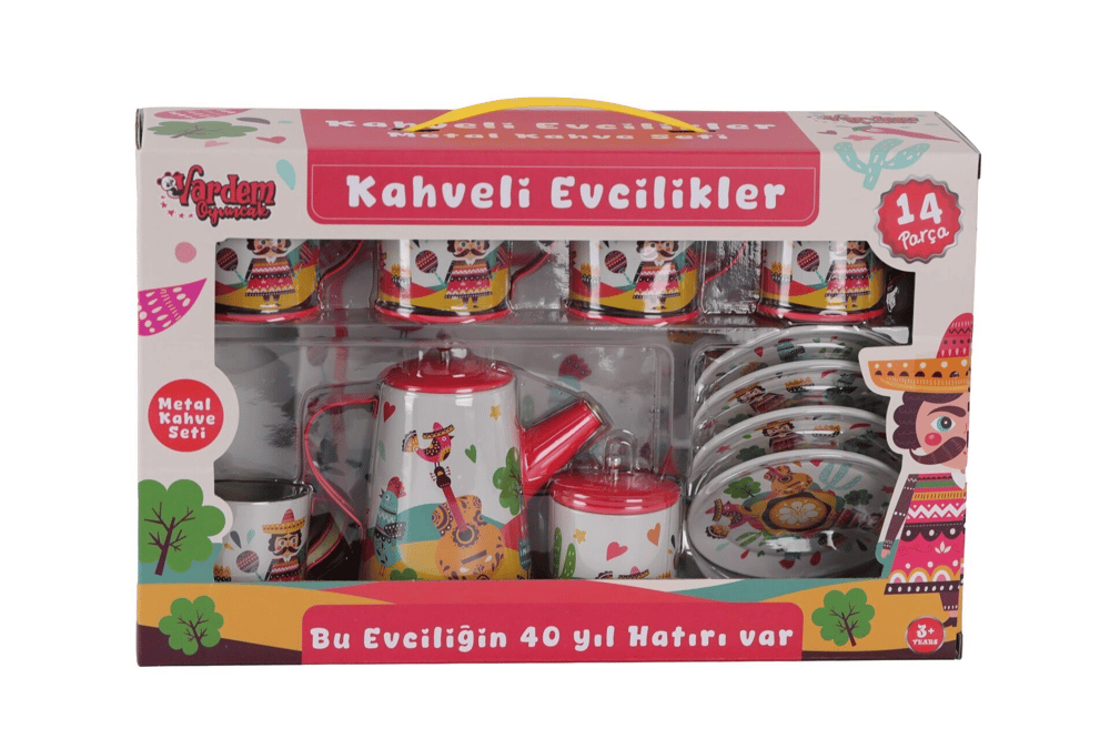 ATF-996-7A-10A 14 PARÇA DESENLİ METAL ÇAY SET