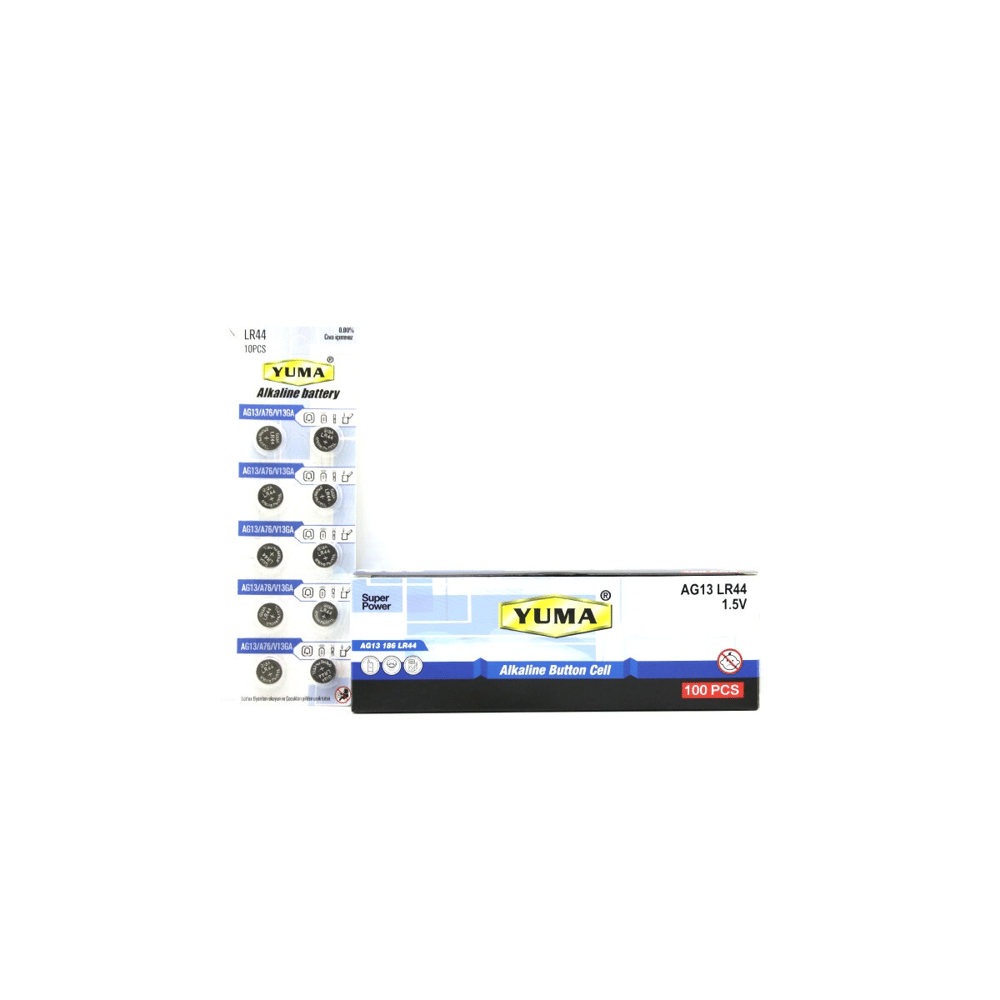 Ag13 Lr-44 Düğme Pil Alkalin 1.5v 10lu Kart Ym-9ag13 Bx40
