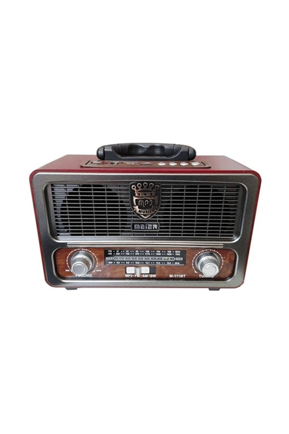 Ahşap retro FM radyo USB SD Bluetooth hoparlör beyaz renk 2 yıl garantili - Elektronik