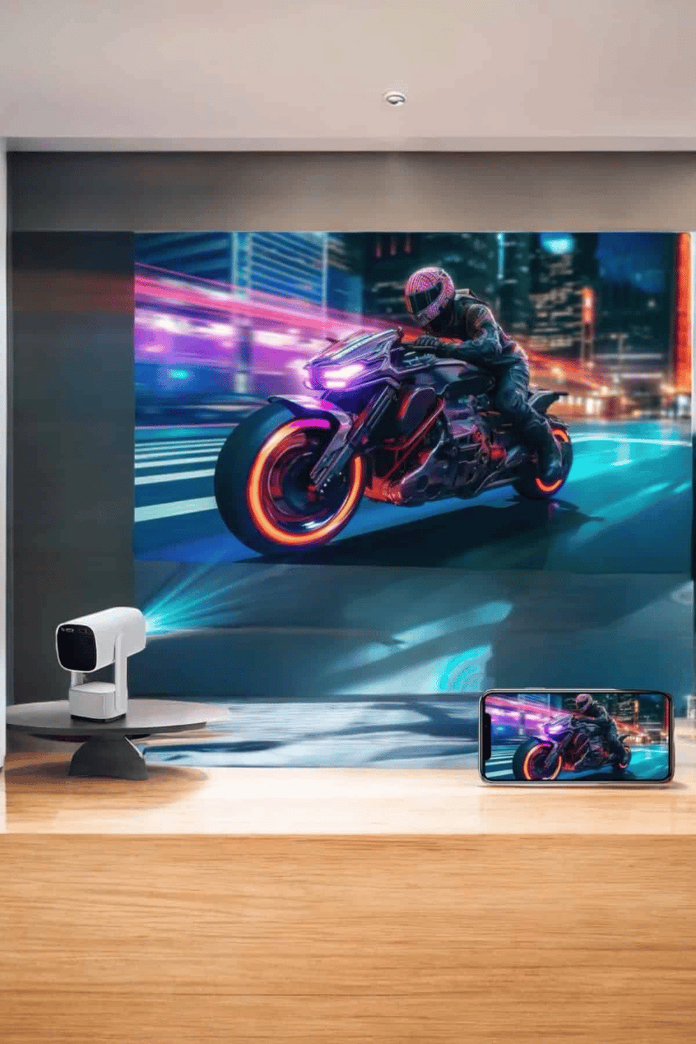 Akıllı Projeksiyon Powerbankli Taşınabilir Sinema Projektörü 4k HD Kaliteli
