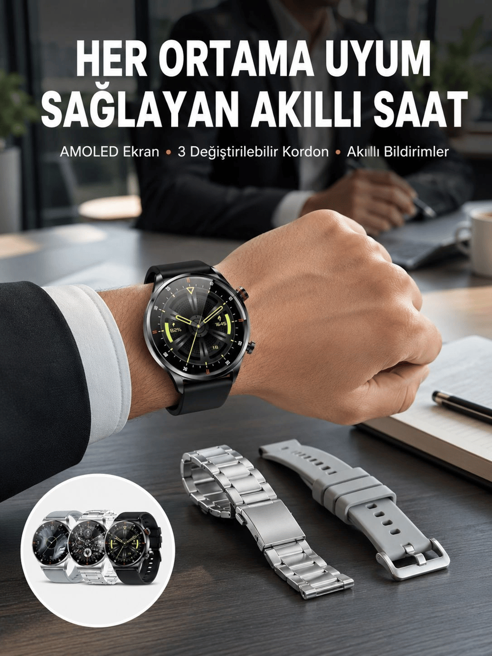 Akıllı Saat Adımsayar Nabız Ölçer Titreşim Özellikli Çağrı Cevaplama Sosyal Medya Yeni Nesil