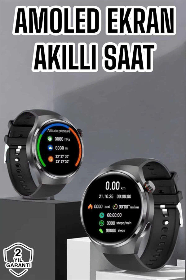 Akıllı Saat Bluetooth Bağlantılı Amoled Ekran Uyku ve Sağlık Takibi Yeni Nesil