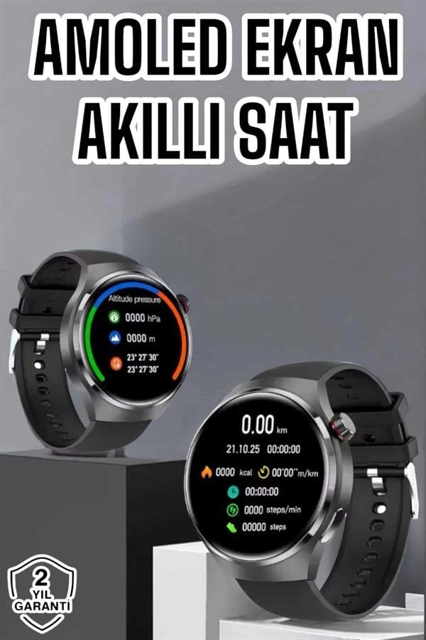 Akıllı Saat Bluetooth Bağlantılı Amoled Ekran Uyku ve Sağlık Takibi Yeni Nesil
