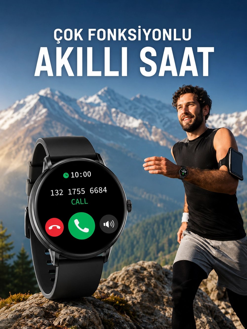 Akıllı Saat Çok Fonksiyonlu Sesli Görüşme NFC Uyumlu Amoled Ekran