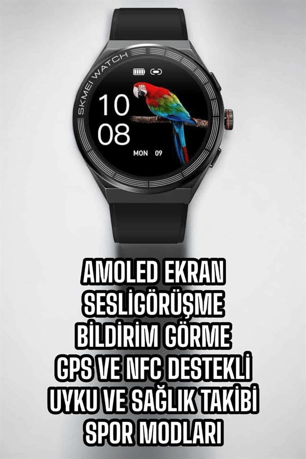 Akıllı Saat Dokunmatik Ekran Sesli Görüşme ve Bildirim Görme Sağlık Takibi