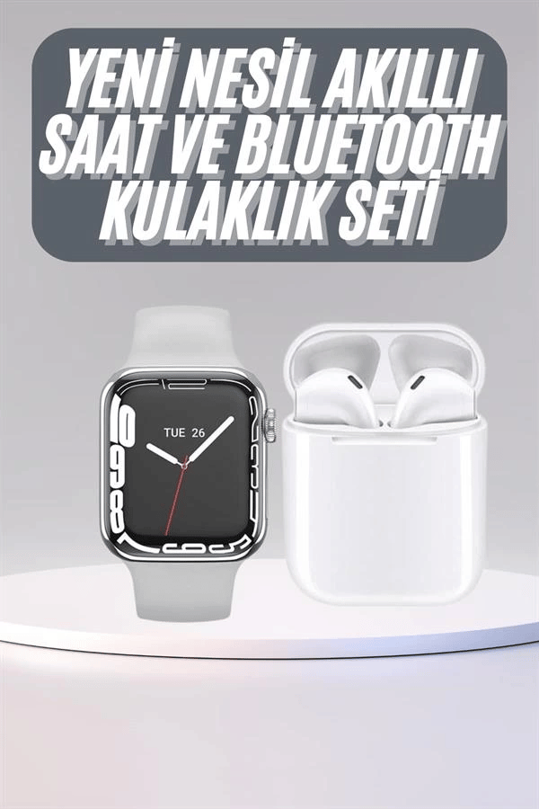 Akıllı Saat Kulaklık Hediyeli Uyku ve Sağlık Takibi Yapabilen Uzun Ömürlü